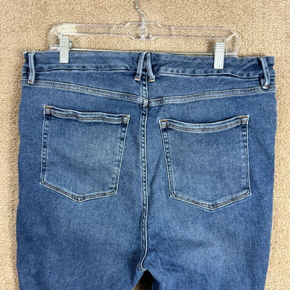Good American Good Legs Crop Fray Jeans Plus 18 Blue High Rise Distressed Skinny - Picture 11 of 14